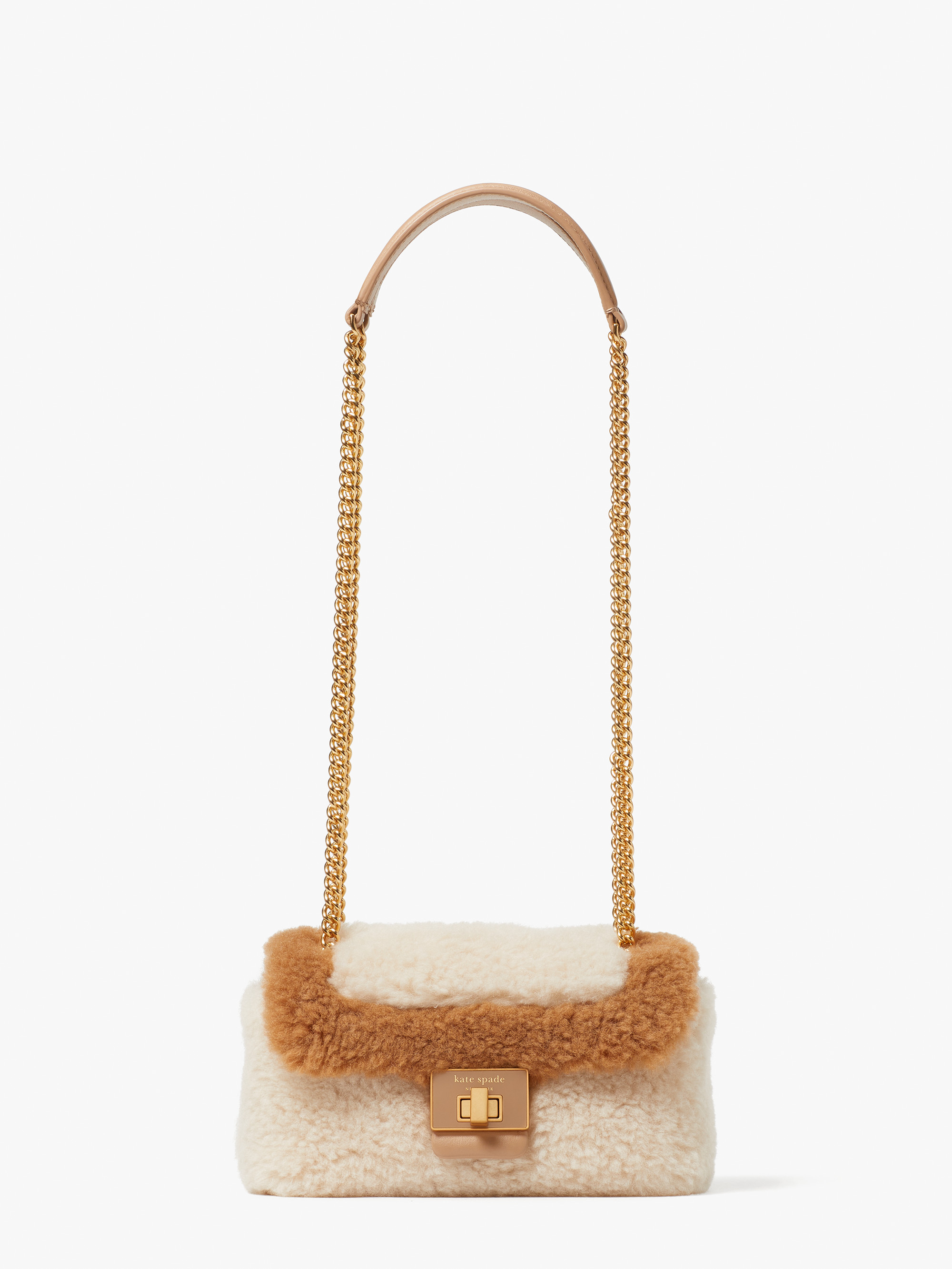 Kate Spade Evelyn Faux Shearling Small Shoulder Crossbody