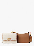 Morgan Shearling & Pebbled Leather Double Up Crossbody, , s7productThumbnail
