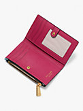 morgan bonbon printed saffiano leather small slim bifold wallet, , s7productThumbnail