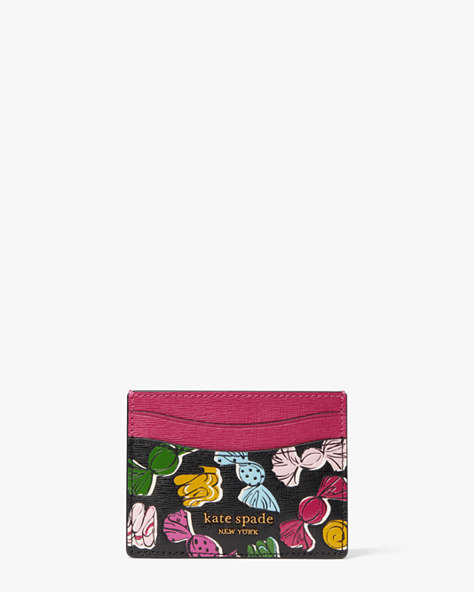 Meow Colorblock ID Card Case L Zip Lanyard Wallet Pink Multi NWT Kate Spade