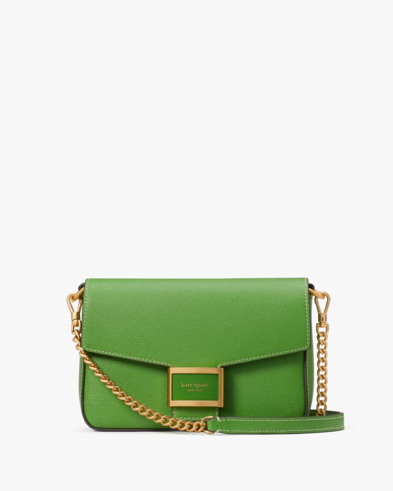 Kate Spade Katy Textured Leather Flap Chain Crossbody In Ks Green