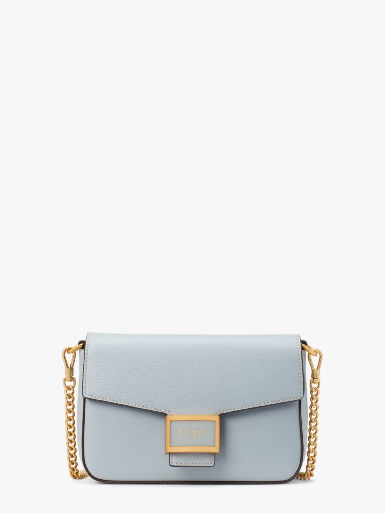 Kate Spade Katy Textured Leather Flap Chain Crossbody In Ocean Beach