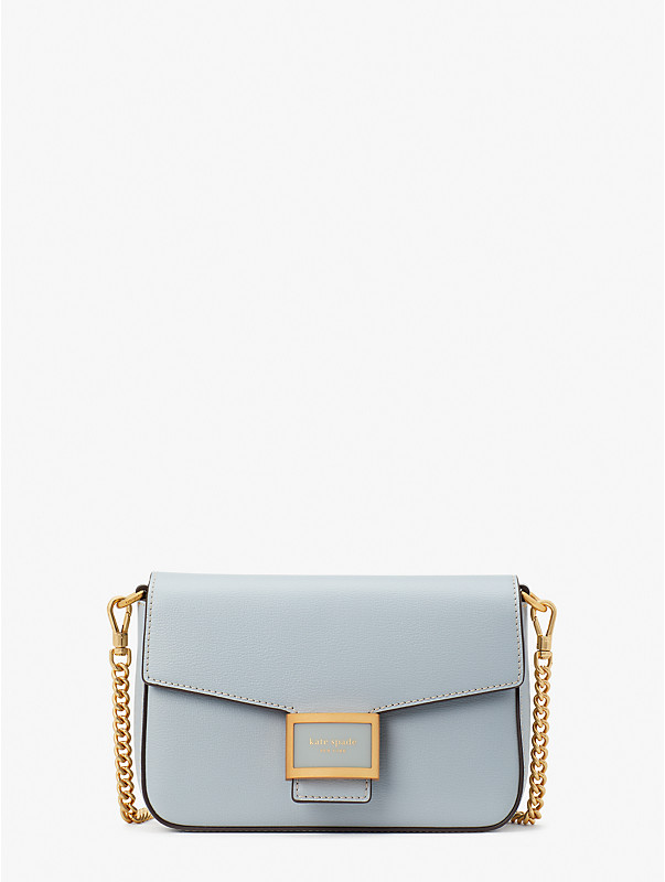 Katy Textured Leather Flap Chain Crossbody, , rr_large