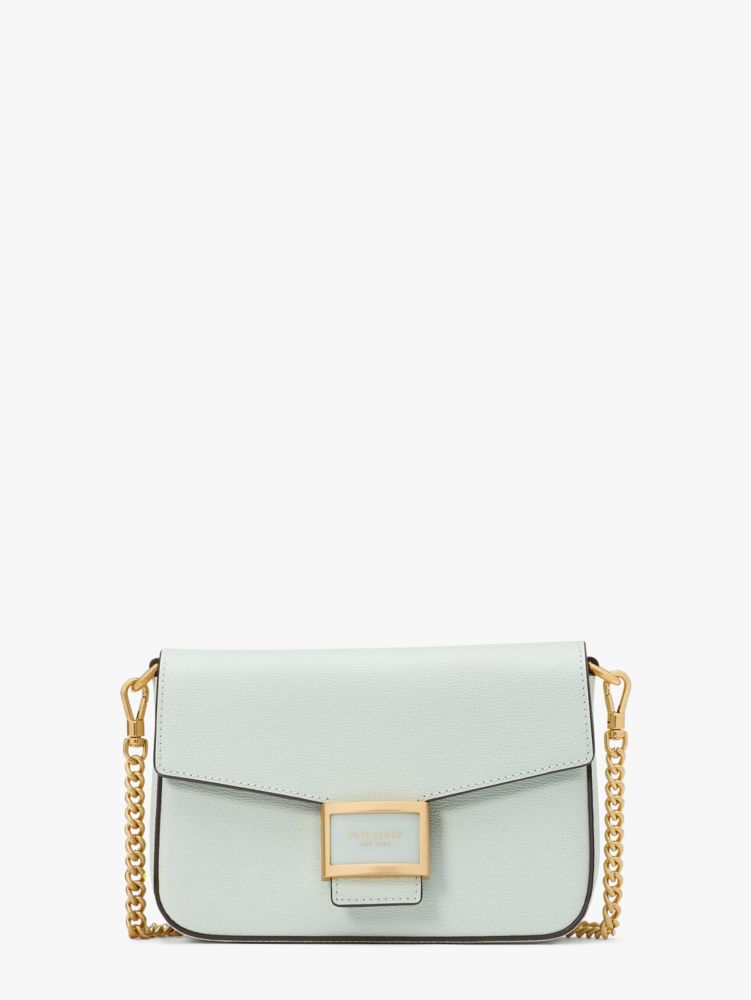 Katy Textured Leather Flap Chain Crossbody