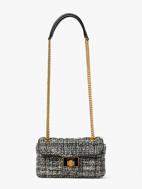 Evelyn Sequin Tweed Small Shoulder Crossbody, , rr_large