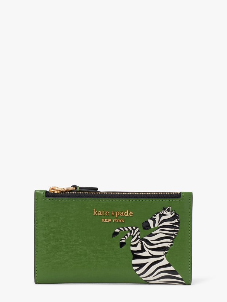 Ziggy Zebra Embellished Small Slim Bifold Wallet | Kate Spade New York