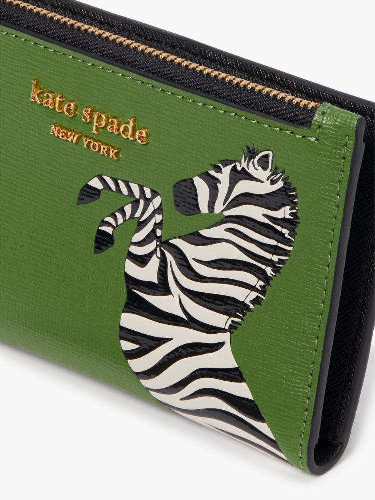 Ziggy Zebra Embellished Small Slim Bifold Wallet | Kate Spade New York