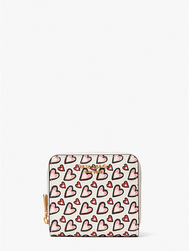 Morgan Fancy Hearts Small Compact Wallet, , rr_large
