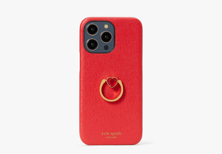 バレンタインデー レザー ハート リング スタンド アイフォン 14 PRO MAX ケース, Lingonberry, Product