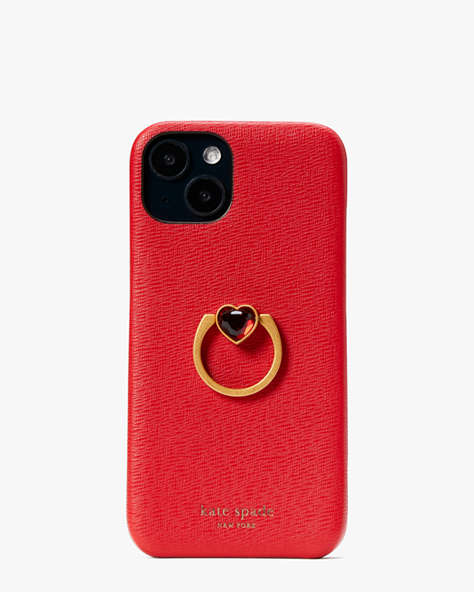 バレンタインデー レザー ハート リング スタンド アイフォン 14 ケース, Lingonberry, ProductTile