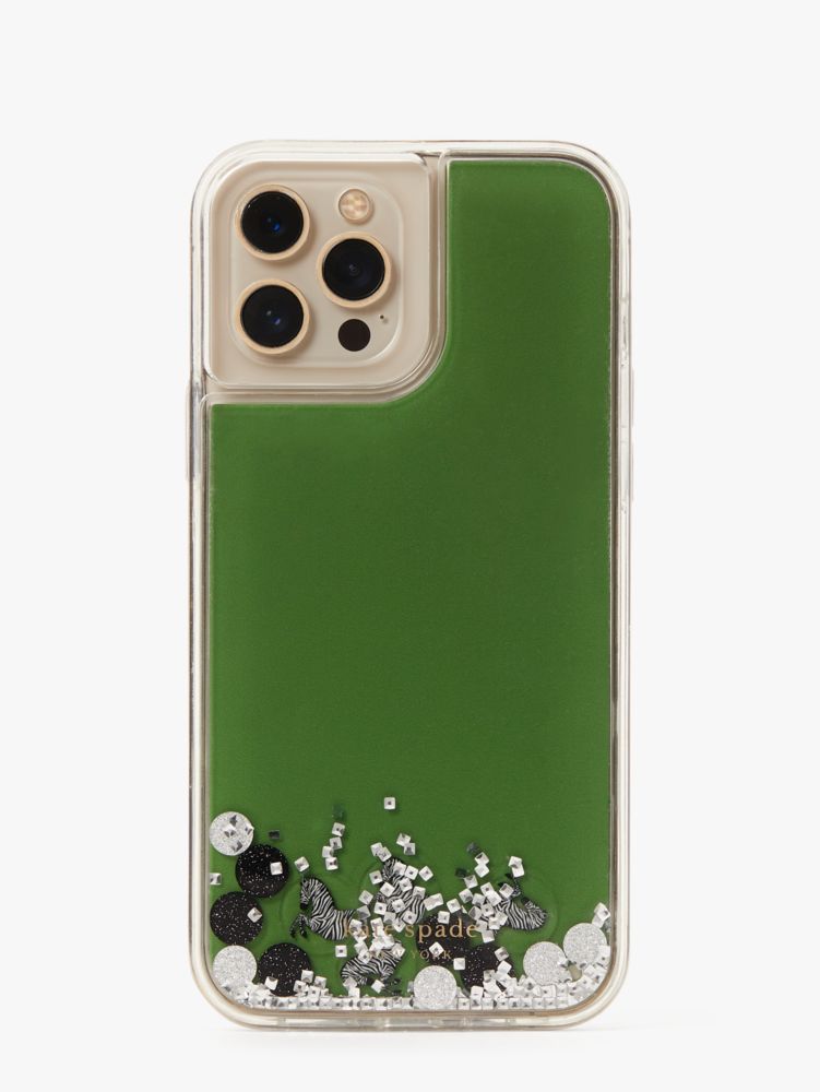 Zebra Liquid Glitter I Phone 13 Pro Max Case