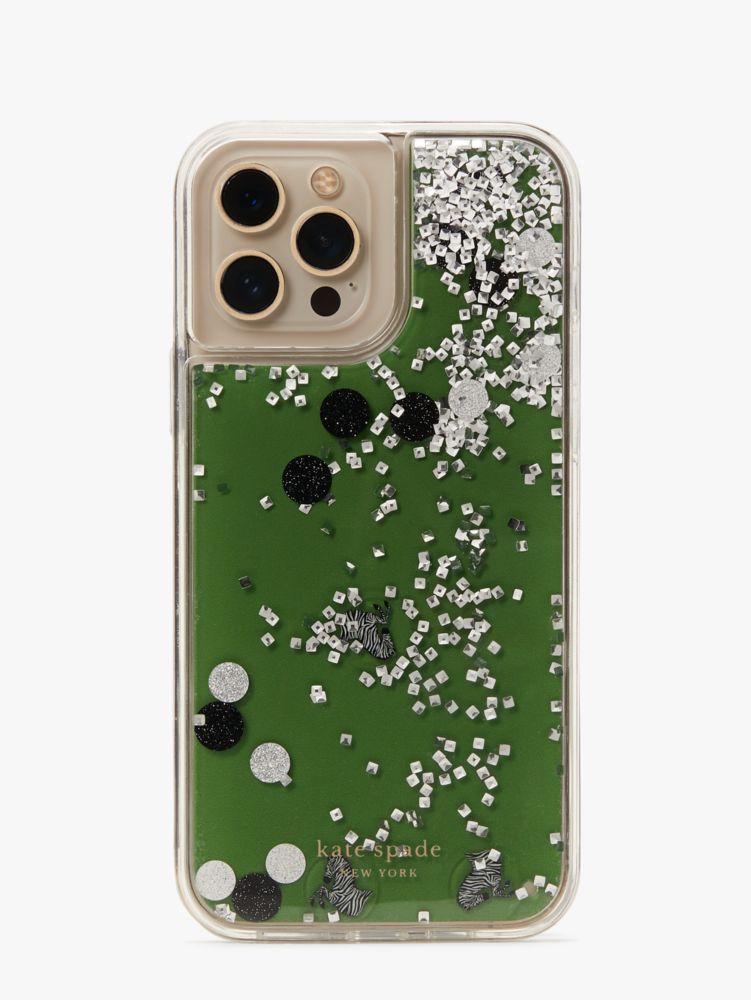 Zebra Liquid Glitter I Phone 13 Pro Max Case | Kate Spade New York