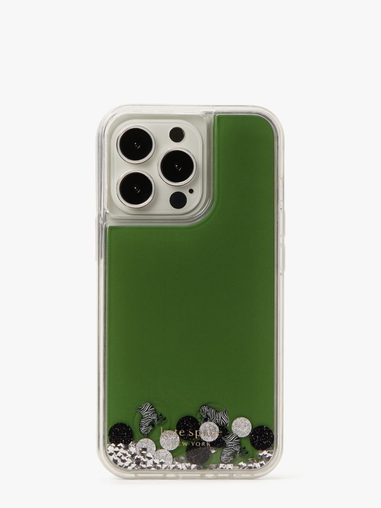 Zebra Liquid Glitter I Phone 13 Pro Case | Kate Spade New York