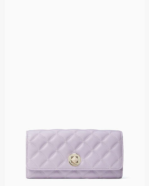Kate Spade,natalia boxed large turn lock wallet,75%,Lilac Frost