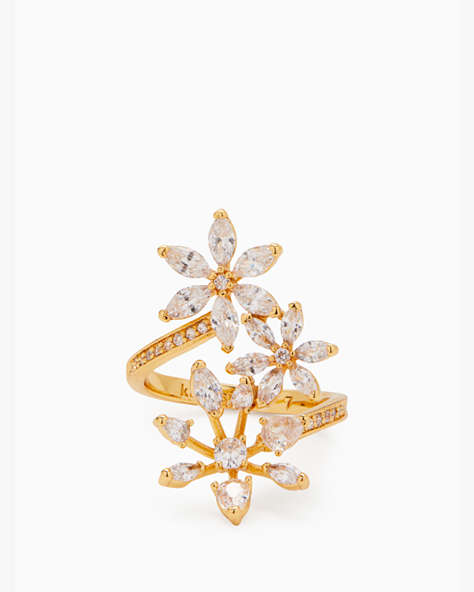 Snow Day Snowflake Ring, Clear/Gold, ProductTile