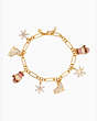 Snowflake Charm Bracelet, Clear/Gold, Product