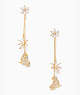 Snow Day Ice Skate Earrings, Clear/Gold, ProductTile