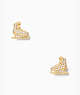 Snow Day Ice Skate Stud Earrings, Clear/Gold, ProductTile