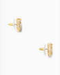 Snow Day Ice Skate Stud Earrings, Clear/Gold, Product