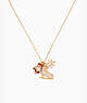 Snow Day Ice Skate Necklace, Clear/Gold, ProductTile