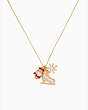 Snow Day Ice Skate Necklace, Clear/Gold, Product