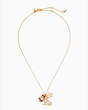Snow Day Ice Skate Necklace, Clear/Gold, Product