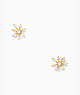 Snowflake Stud Earrings, Clear/Gold, Product