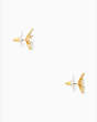 Snowflake Stud Earrings, Clear/Gold, Product