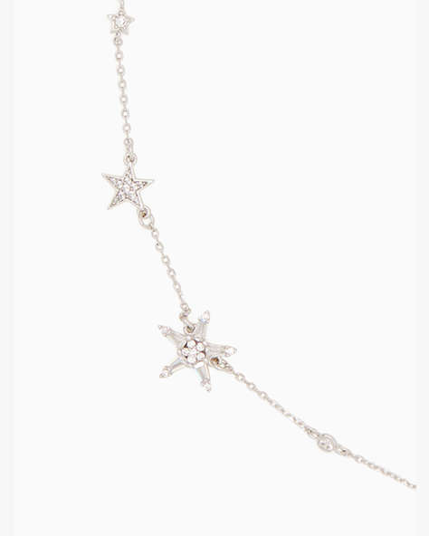 Starring Star Scatter Necklace, Clear/Silver, ProductTile