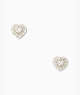 Something Sparkly Heart Clay Pave Studs, Clear/Silver, ProductTile