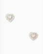 Something Sparkly Heart Clay Pave Studs, Clear/Silver, Product