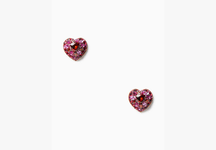 Something Sparkly Heart Clay Pave Studs, Red Multi, Product
