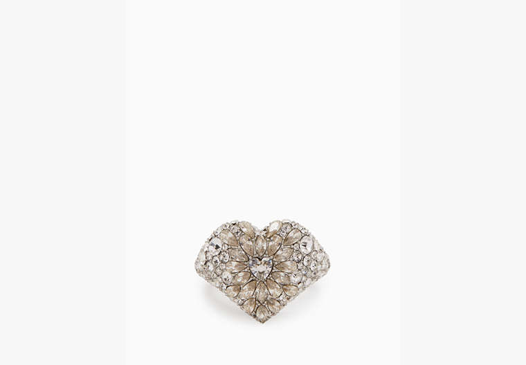 Something Sparkly Heart Clay Pave Ring, Clear/Silver, Product
