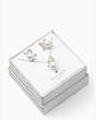 All Tied Up Pendant And Studs Set - Boxed, Cream/Silver., Product