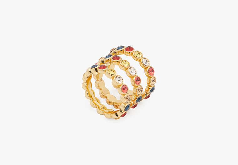 On The Dot Stacking Ring Set, Red Multi, Product