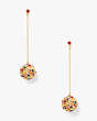 On The Dot Sphere Linear Earrings, Red Multi, Product