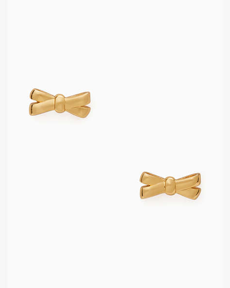 Double Bow Studs, Gold, ProductTile