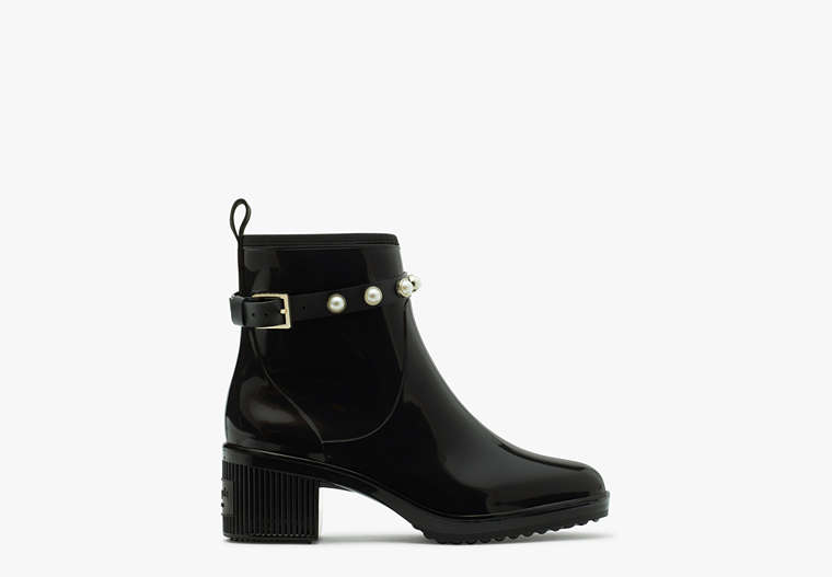 Puddle Pearls Rain Booties, Black, Product