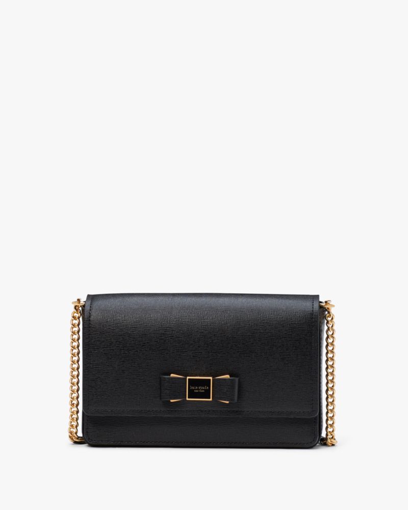 Kate Spade Womens Crossbody Wallets Singapore Best Price - Black Morgan Bow  Embellished Flap Chain