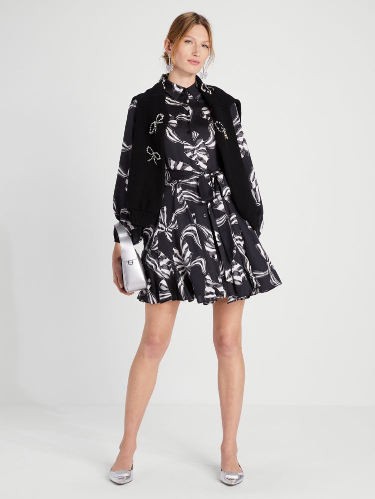 Bow Tiful Silk Blend Twill Shirtdress | Kate Spade New York