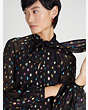 Metallic Holiday Dots Tie-neck Shift Dress, Multi, Product