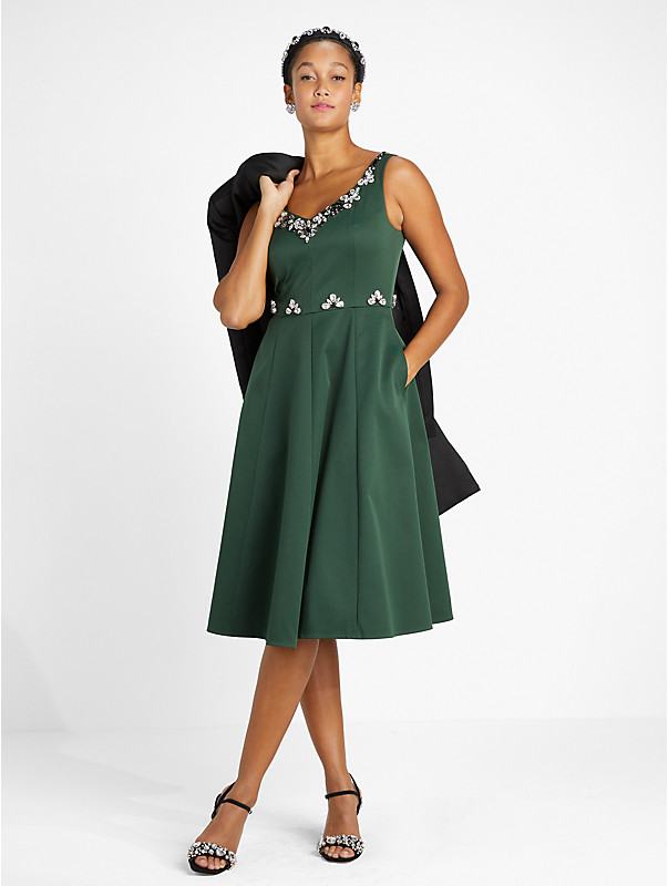 Embellished Grace Kleid aus Faille, , rr_large