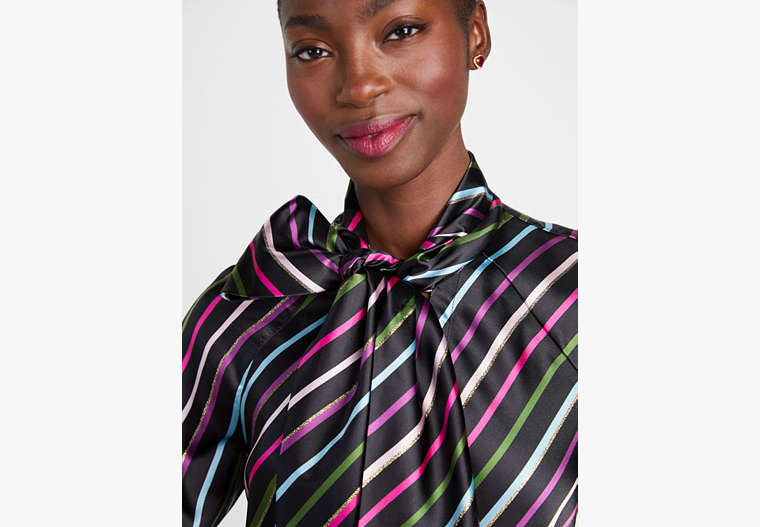Party Stripe Tie-neck Shirt, , Product