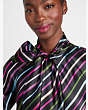 Party Stripe Tie-neck Shirt, Black, Product