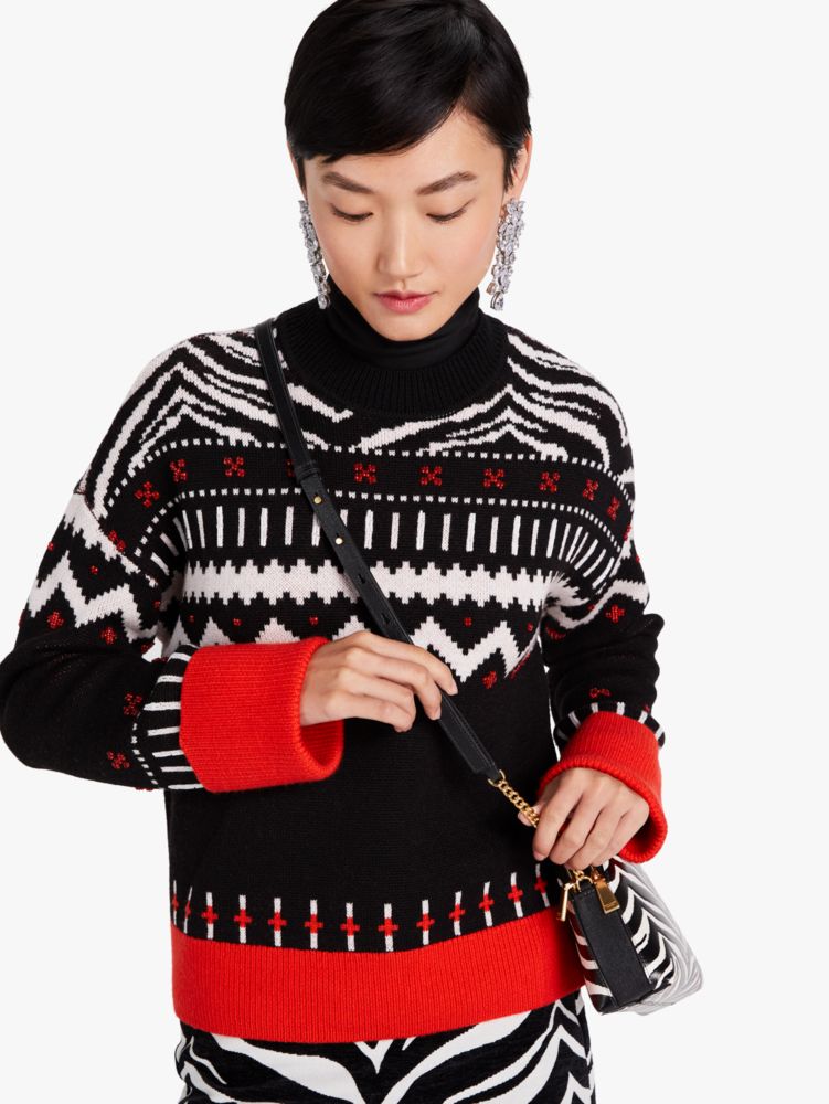black fair isle sweater