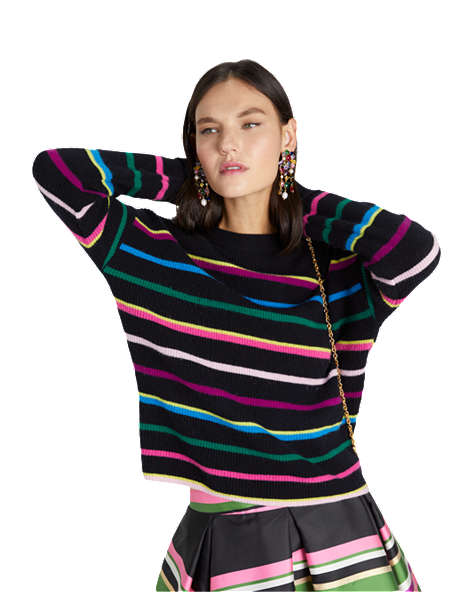 Party Stripe Sweater, Black Multi, ProductTile