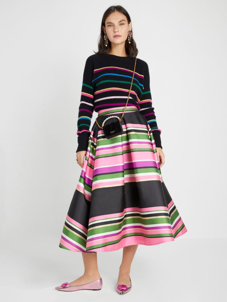 Metallic Festive Multi Stripe Skirt | Kate Spade New York