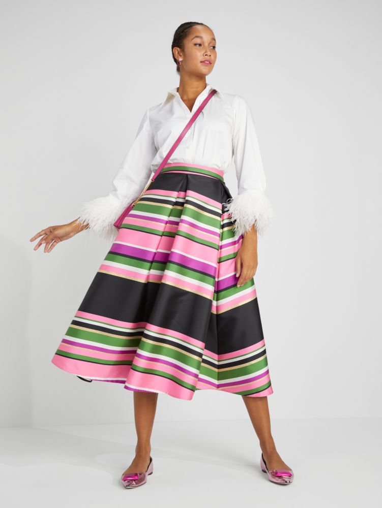 Metallic Festive Multi Stripe Skirt | Kate Spade New York