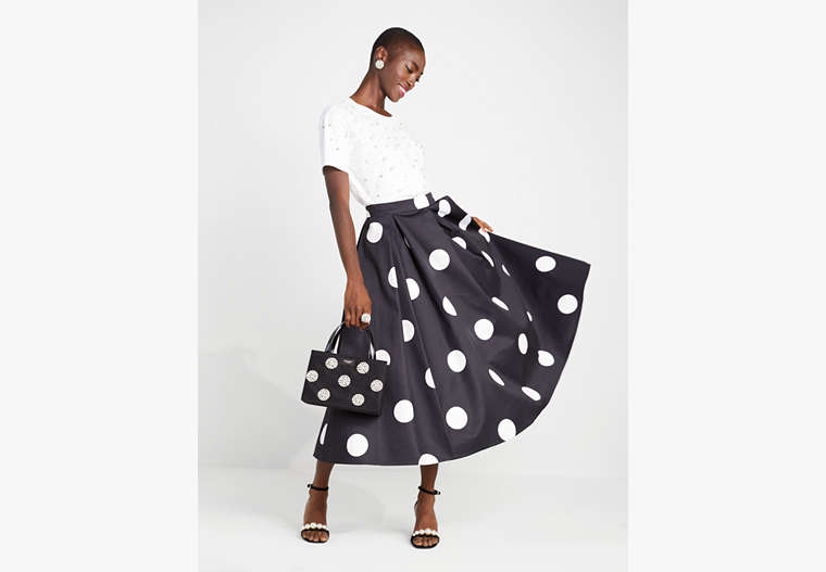 Giant Dot Faille Skirt, Black, Product