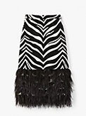 Bold Zebra Feather Trim Skirt, , s7productThumbnail